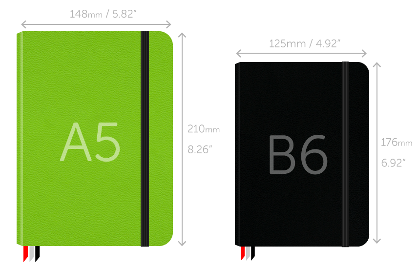 Mixiw Notebook sizes